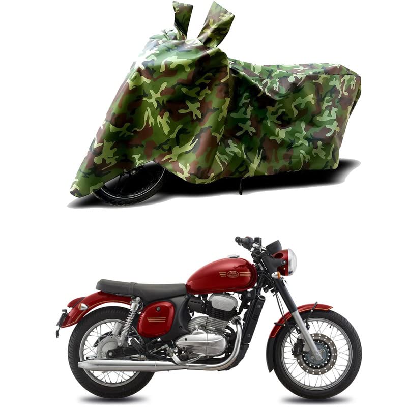 Image of 100% Water Resistant Bike Scooty Two Wheeler Body Cover Compatible for Jawa Forty Two Comet /UV-Rays /Heat Protection /Birds Dropping /Scratchproof /Dust Proof /Waterproof /All Varient[Green MJ]