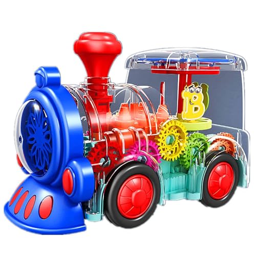 Image of Mashes Concept Gear Transparent Train Toy for Kids with Lights & Music | Moving Gears Educational STEM Toy | Battery Operated Learning Train for Boys & Girls