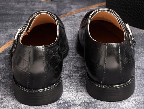 Mens Dress Shoes Formal Double Monk Loafers Genunie Leather Prom Suit Shoes Fashion Wedding Business Causal Mocasines Comfortable Tuxedo Shoes for Men4