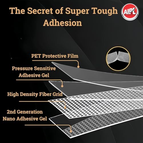 Image of AIPL Nano Grip Tape Double Sided Tape Heavy Duty, Clear Mounting Tape Picture Hanging Adhesive Strips, Wall Tape for Poster, Rug, Picture Hanging, Office&Outdoor -1 MM X 19 MM X 2 MTR