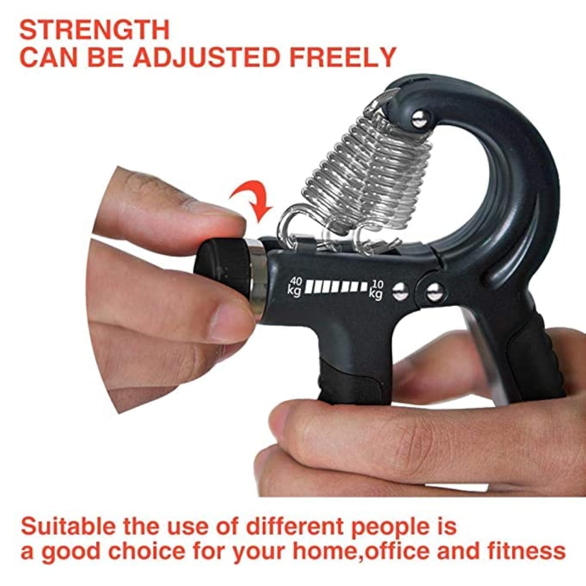 Adjustable Hand Grip Strengthener & Blue Wrist Support Band Combo