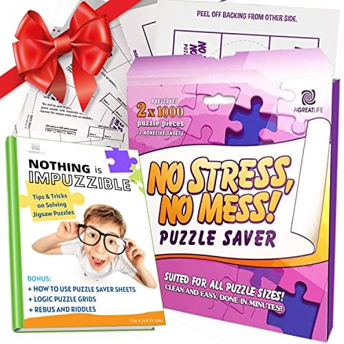 AGREATLIFE 14-Sheet Peel & Stick Jigsaw Puzzle Saver Preserve and Hang Your Jigsaw Masterpiece Without Hassle - Easily Frame Most Boards With a Strong Adhesive