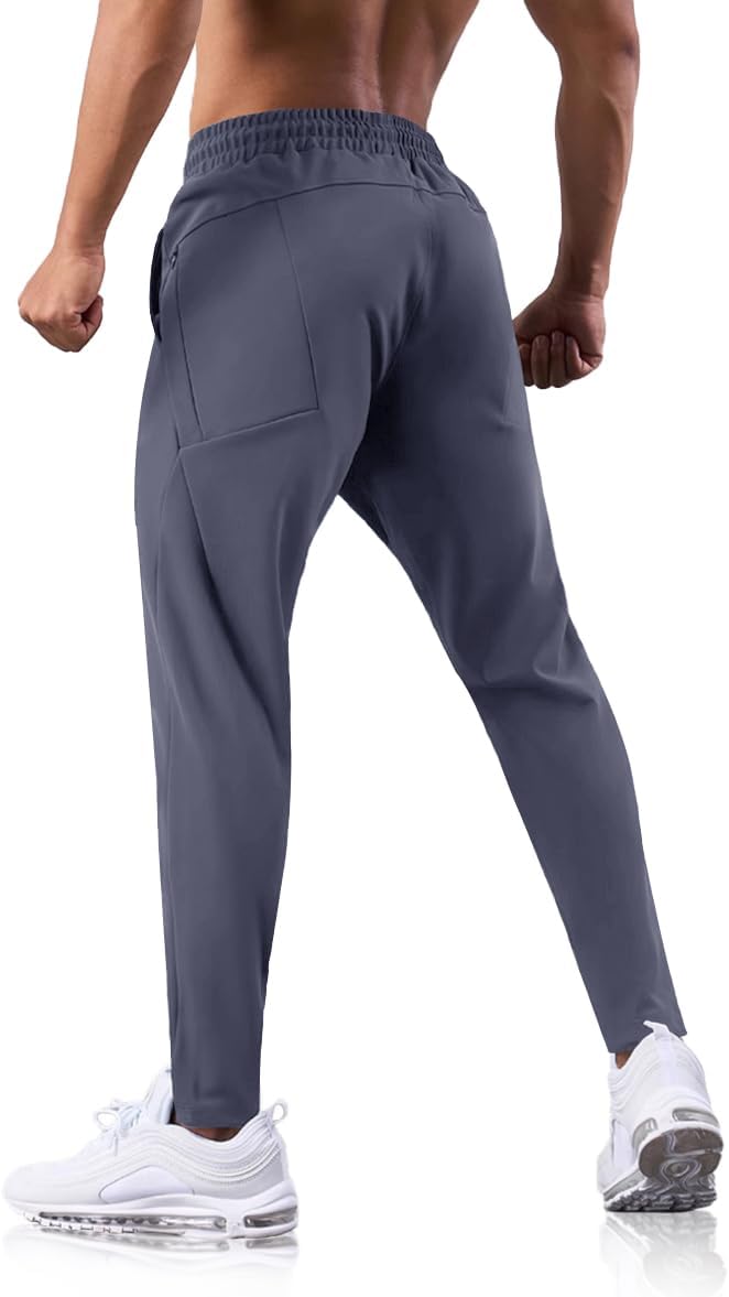 GARTENBOKER Men's Sweatpants with Zipper Pockets Joggers Athletic Running Workout Gym Stretch Tall Track Pants