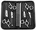 AUGYMER Dog Grooming Scissors Kit, Rounded Tips 5 PCS Curved Pet Grooming Scissors for Cats Dogs Stainless Steel Scissor for Body Face Ear Nose Paw