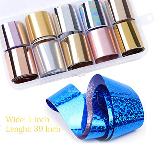 Aifaifa Nail Foil Nail Art Foil Glue Gel 1 Bottle 16Ml With 10Pcs, Metallic Transfer Nail Foils, Manicure Art Diy Metal Stickers Gold, Silver, Rose Foil For Nails, Stickers Required Nail Lamp Soak Off #TOP1