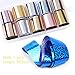 AIFAIFA Nail Foil Nail Art Foil Glue Gel 1 Bottle 16ML with 10PCS, Metallic Transfer Nail Foils, Manicure Art DIY Metal Stickers Gold, Silver, Rose Foil for Nails, Stickers Required Nail Lamp Soak Off