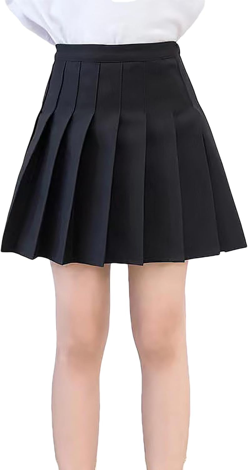 TTYAOVO Girl Skort Mini Flare Plain Pleated Skater Skirt Shool Uniform - Image 3