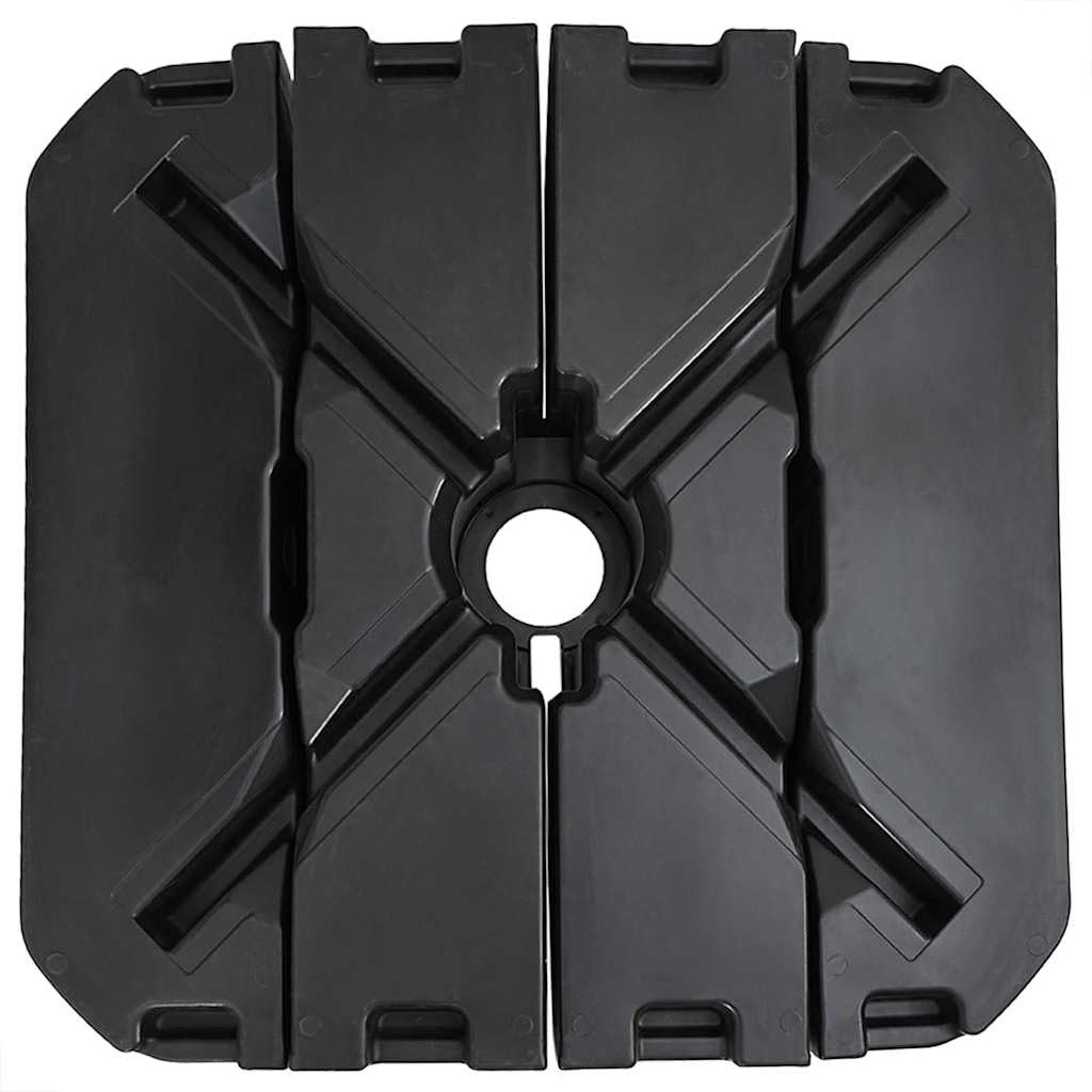 Base per ombrellone cantilever, 98 x 98 x 13 cm, nero, in polietilene ad alta densità, 4 piedini per ombrellone per balcone, terrazza, giardino, base stabile