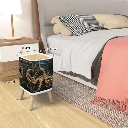 Caneca de basura rectangular con tapa de plástico miniatura 5
