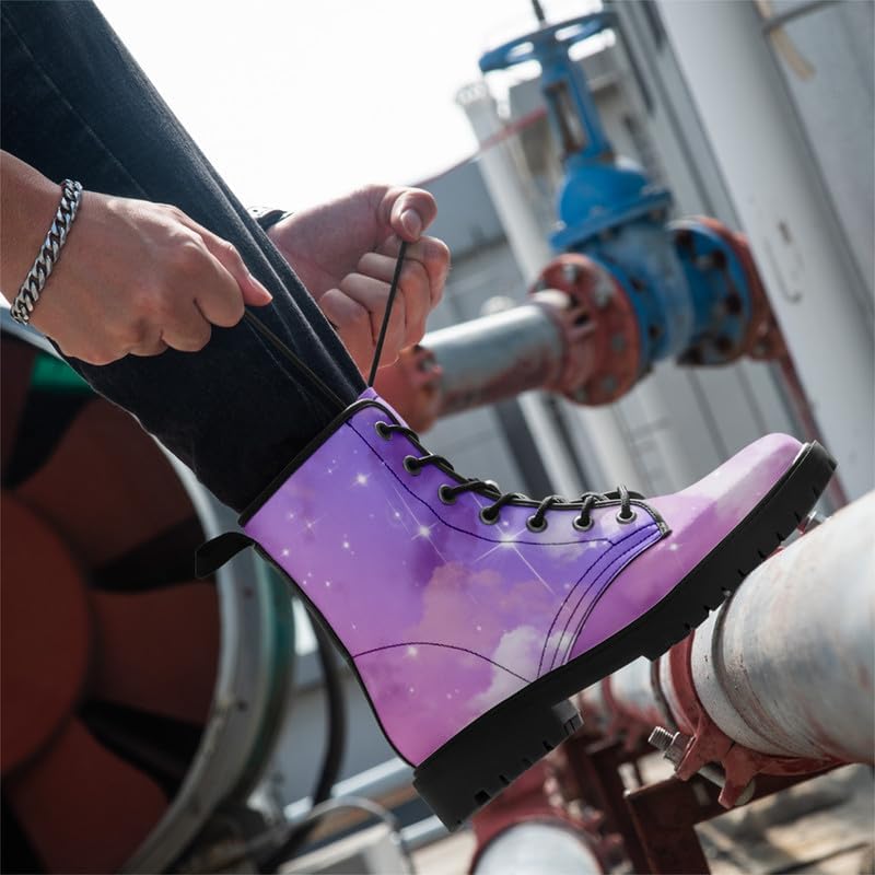 Fashion Ankle Boots For Men Women Floral Mushroom Star Trendy Lace Up Unisex Booties Combat Trendy Street Wear Boots - Image 6