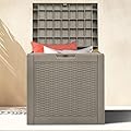DWVO 32 Gallon Resin Storage Box, Indoor Outdoor Deck Box for Package Delivery, Patio Cushions, Gardening Tools, Lockable, Waterproof