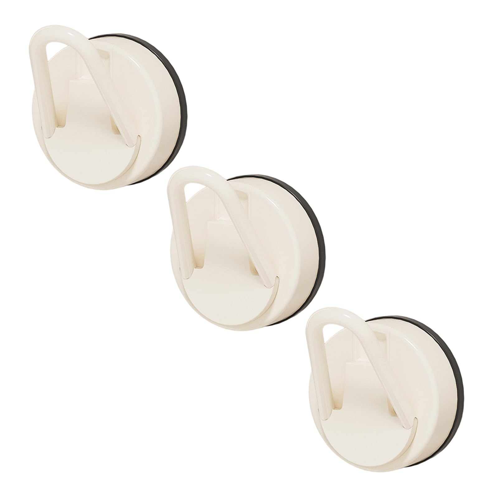 Tertioi White 3 Pcs Suction Cup Clip Holder Clear Hanging Solution Portable Home Bathroom Window Display Organizer Suction Cup Clips