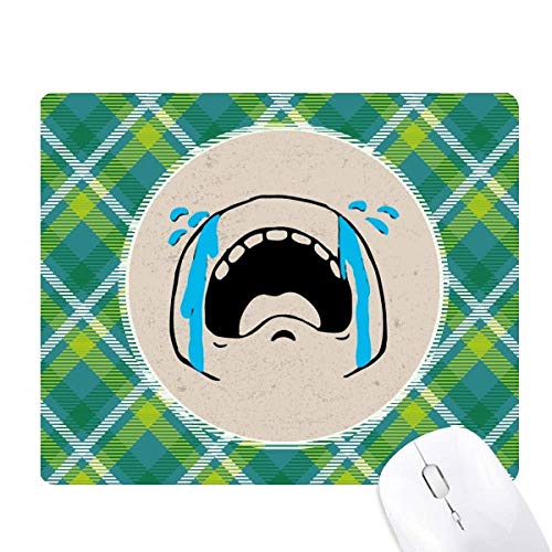 Tapis de souris pixel tapis de bureau antidérapant avec motif smiley noire et verte grille