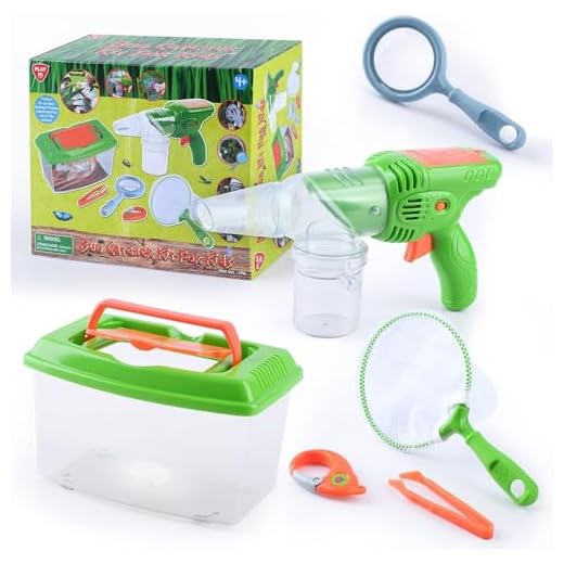 PLAY Bug Catcher Kit,Outdoor Toys for Kids Ages 4-8 8-12,Bug Catcher Vacuum with Critter Habitat Case,Butterfly net,Magnifying Glass,Toddler Outside Toys for 3 4 5 6 7 8+ Year Old Boys Birthday Gift