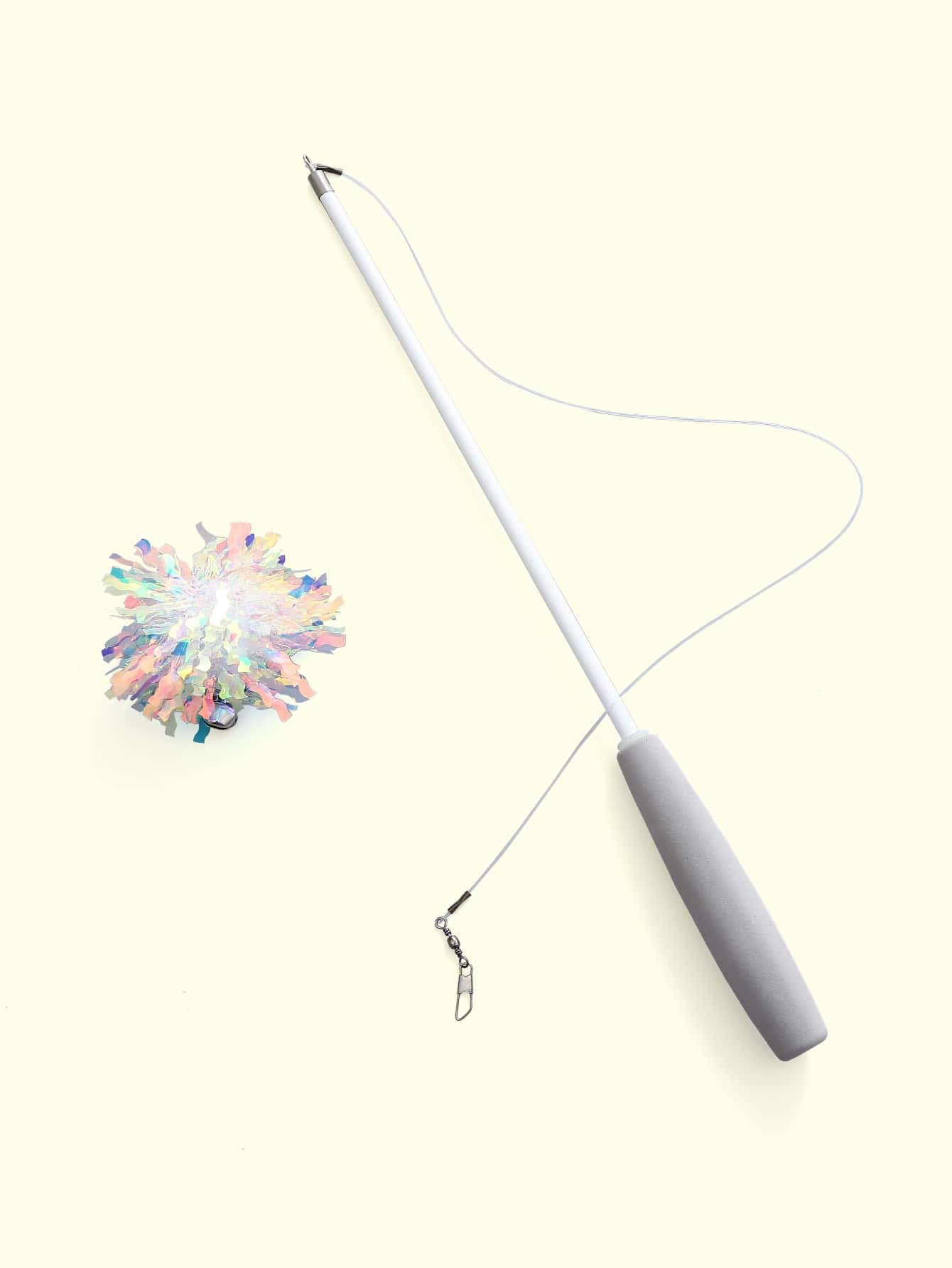 QWINEE 1pc Dragonfly Cat Teaser Wand Toys Interactive Cat Toy for Indoor Cats Kitty Kitten White One Size