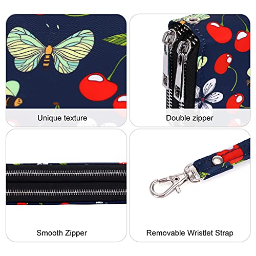 Image of XEYOU Double Zipper Long Clutch Wallet Cellphone Wallet for Women with Removable Wristlet Strap for Credit Card, Cash, Coin, Bill