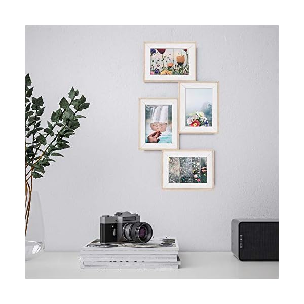 Metrekey 3er Set Bilderrahmen 10x15 cm Natur Holzmaserung aus MDF mit Echtglas Deko Fotorahmen für Foto Urkunden… – Bild 5