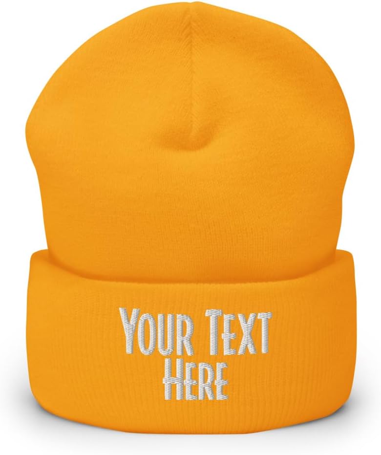 Winter Hat Cuffed Beanie for Men & Women Custom Personalized Hat Custom Embroidered Beanie Hat for Women & Men