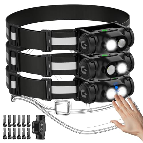 3-Pack Spriak Rechargeable LED Headlamp w/ Motion Sensor 12.49 + Free Shipping w/ Prime or on 35+ + 50% Off Code CXGND028 - image 1