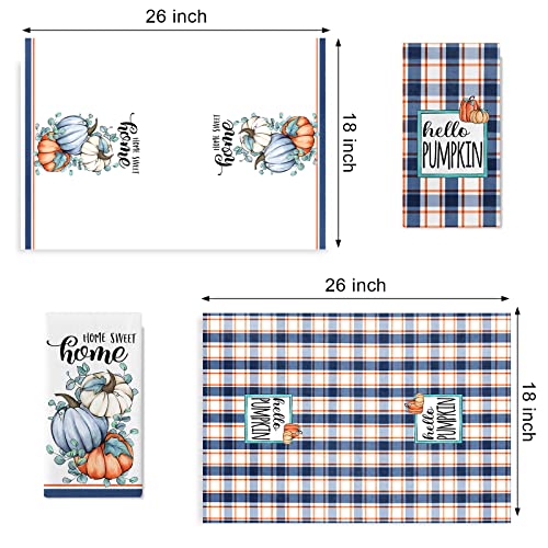 Seliem-Fall-Hello-Pumpkin-Patch-Kitchen-Dish-Towels-Set-of-2-Autumn-Buffalo-Plaid-Check-Hand-Towels-Drying-Baking-Cooking-Cloth-Home-Sweet-Home-Farmhouse-Thanksgiving-Kitchen-Decor-18×26-Inch Seliem Fall Hello Pumpkin Patch Kitchen Dish Towels Set of 2 Autumn Buffalo Plaid Check Hand Towels Drying Baking Cooking Cloth Home Sweet Home Farmhouse Thanksgiving Kitchen Decor 18×26 Inch