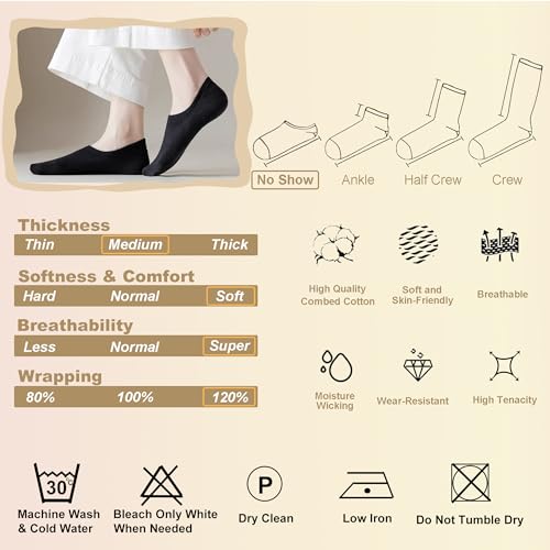 Image of Womens Ankle Socks Cotton No-Show Comfortable Low-Cut Liner Kraft Paper Gift Box
