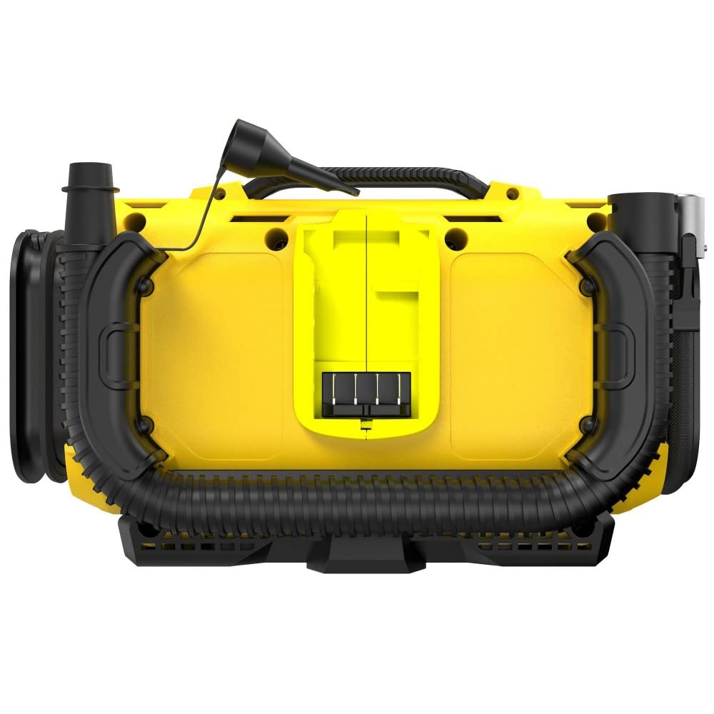 Inflador de Aire V20 Li-Ion 18V, 3 fuentes de alimentación (CA para 230V y CC para 12V/18V).