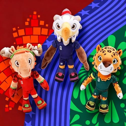 Kliveco 3Pcs World Cup Mascot 2026, 12" Zayu the Jaguar/Maple the Moose/Clutch the Eagle Plush Toy, Soft Stuffed Animal Mascot, Official Licensed Collectible Game (3Pcs) by Kliveco - Image 3
