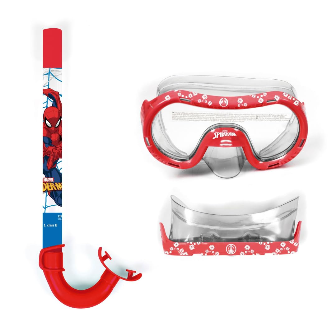 ARDITEX Set de Snorkel Spider-Man para Niños +3 Años, Gafas de Buceo Ajustables con Tubo, Máscara Antivaho Infantil para Playa Piscina y Aire Libre, Regalo Verano y Viaje