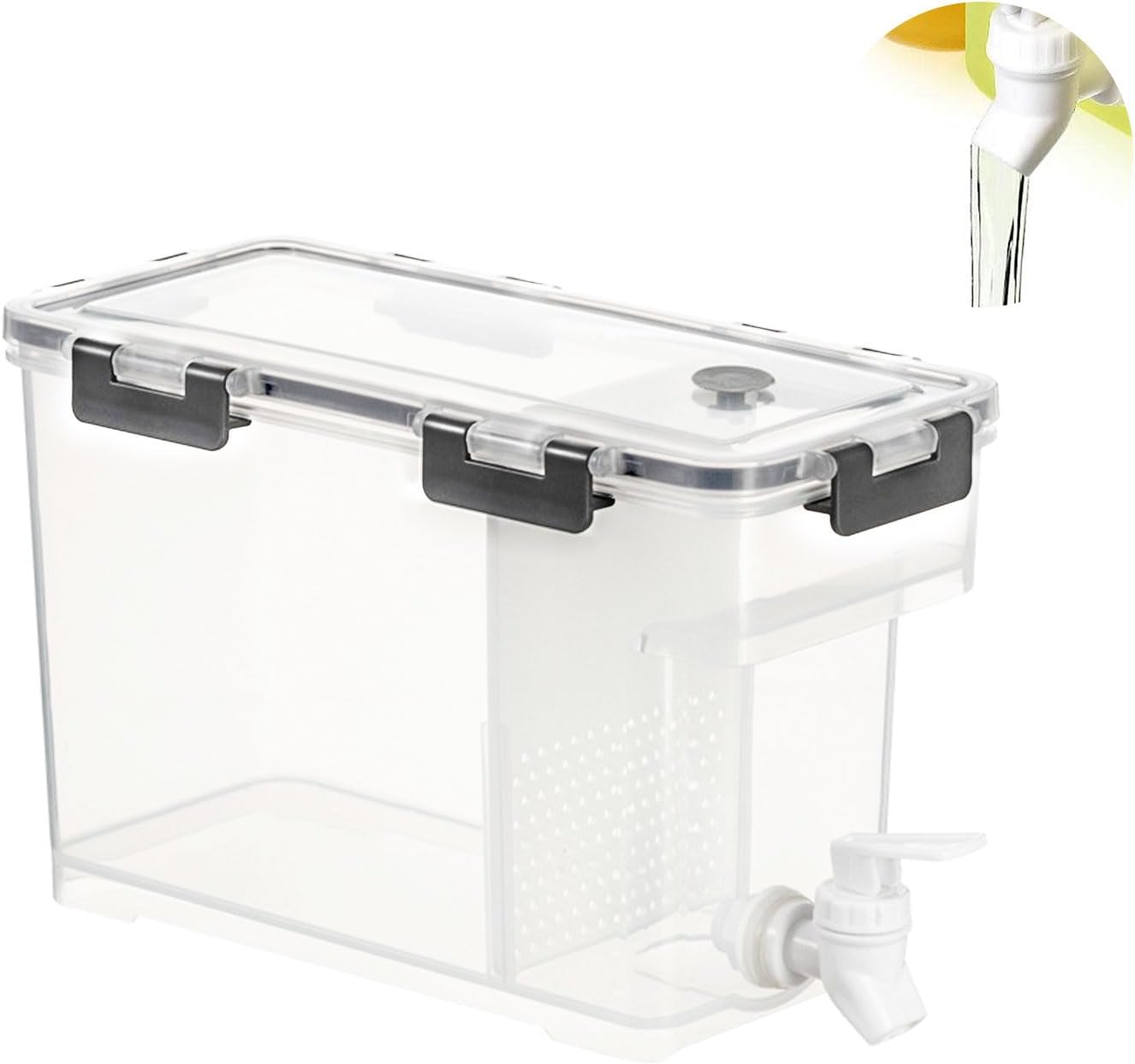 Dispensador De Agua De 3 Litros Con Grifo Para Nevera - Jarra De Vidrio Con Tapa De Corcho, Ideal Para Aguas Infusionadas Y Zumos
