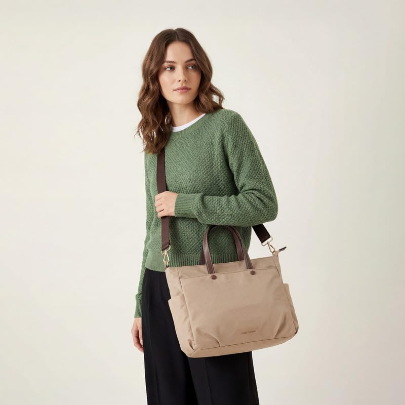 Image of Accessorize London Women's Cream Jordan Laptop Bag