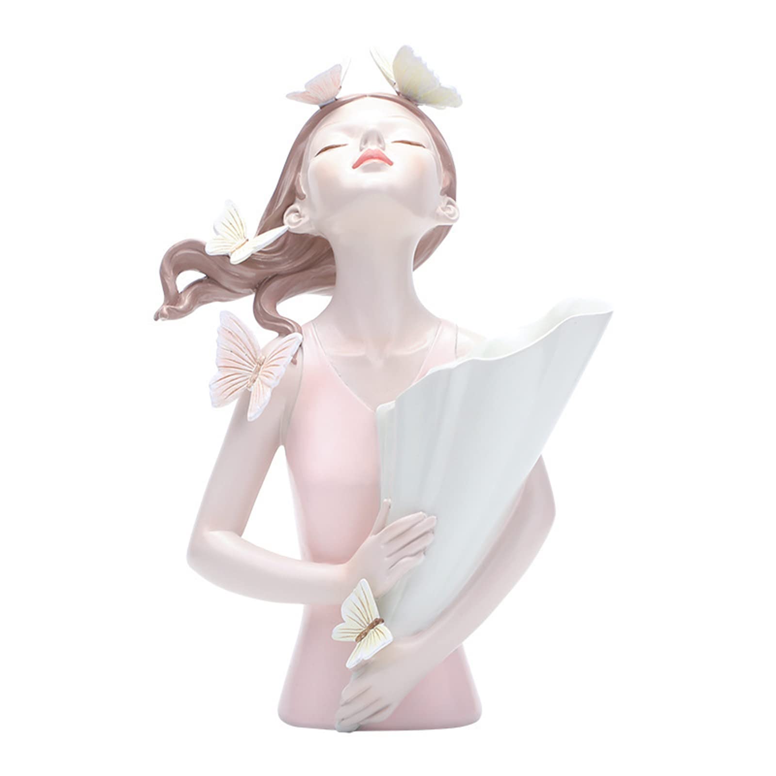 NLDGR Butterfly Girl Vase,Creative Nordic Fashion Butterfly Girl Bouquet Resin Flower Pots Vases, Modern Sculpture Model Resin Vase,Table Flower Vase Decor (6), NLDGReqvc4thn52--6