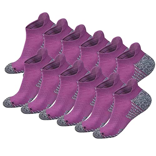 Image of Athletic Running Ankle Socks for Men and Women Pink, Blue, Purple Ankle Socks - 4 Pairs & 6 Pairs
