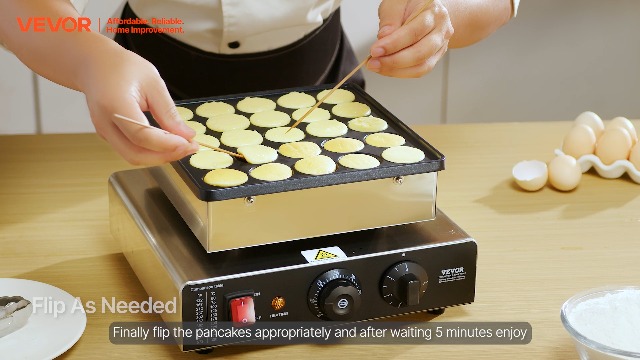 Mini Macchina Per Pancake E Waffle VEVOR - 25 Piastre Da 43 Mm, Controllo Temperatura E Tempo