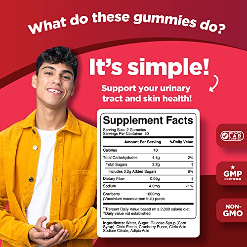 Extra Strength Cranberry Gummies For Women - Delicious 1000Mg Cranberry Supplement For Women And Men For Bladder Kidney And Urinary Tract Health Support - Daily Gummy Vitamins For Women (30 Servings) #TOP2