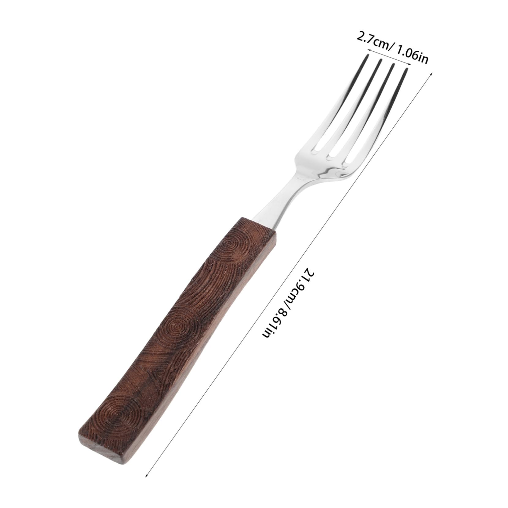 BRIGHTFUFU Wood Handle Dinner Forks Stainless Steel Unique Carving Design Multipurpose Cutlery for Home Restaurant Ergonomic for Easy Handling