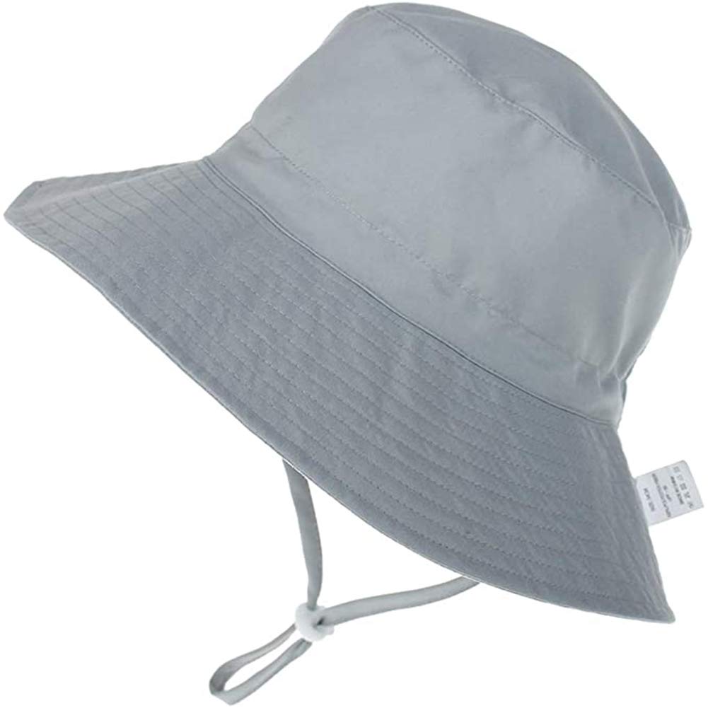HABITERBaby Sun Hat Boys Girls Bucket Hat Sun UPF 50+ Protection Hats Wide Brim Kid Beach Summer Cap, Grey, 6-24 Months