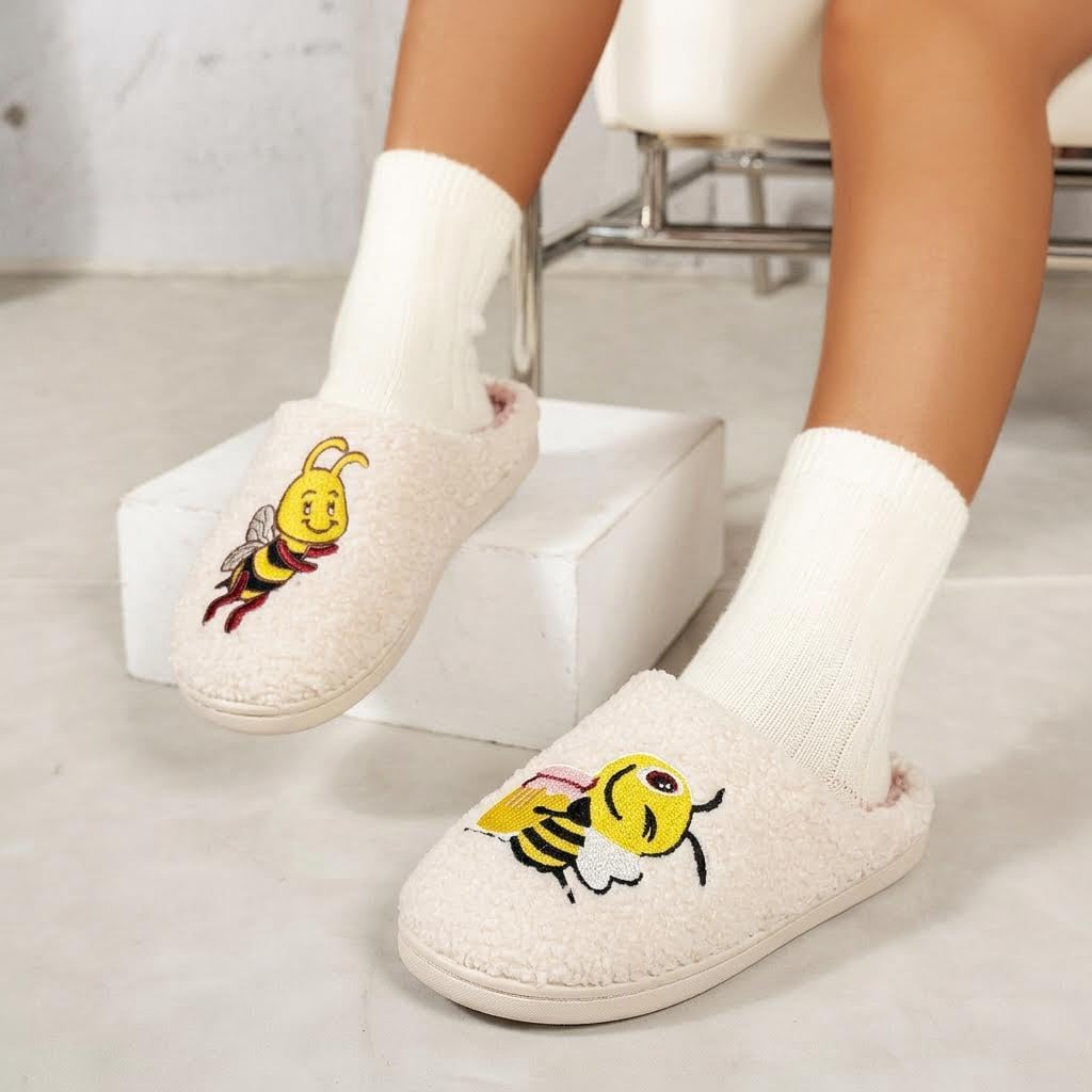 Slippers for Womens Mens Cut Retro Plush Soft Memory Foam House Shoes