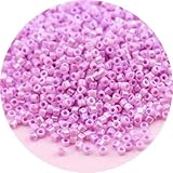 1000 pièces 11/0 DB perles de verre 1.3x1.6mm perles de rocaille macaron mat métallique givré pour la fabrication de bijoux à bricoler soi-même-D1504 AB Lila-1.3x1.6mm 5g 1000 pièces