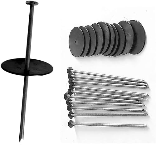 ミナトワークス 黒丸付き 押さえ杭 黒丸釘 15cm 《10本セット》 KK-15-10P (防草シート用)