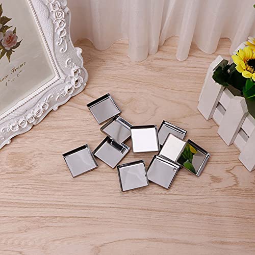 Wopodi 50 Pieces 26 Mm Empty Metal Pans, Eyeshadow Blush Lipstick Organizer Tin Palette Pans Cosmetic Subpackage Organizer Pan For Diy Eyeshadow Magnetic Makeup Palette Sample Making Tools (Square) #TOP4