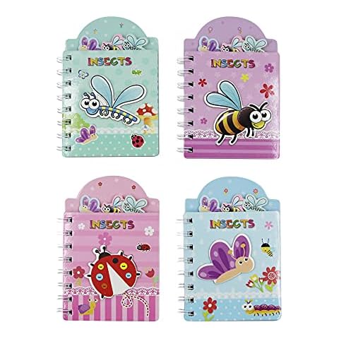 (4Packs)Cute Animal Mini Spiral Notebooks, Wirebound Pocket Journal Memo Book Scratch Pads Steno Notepads with Lined Paper(3.6"x5.5",60Sheets/120Pages) Cover