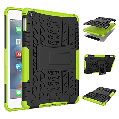 iPad mini 4�P�[�XiPad mini4(��l����) ��p�y Mobile beauty�z�A�C�p�b�h �~�j4�^�u���b�g �P�[�X�J�o�[�P�[�X�X�^�C���b�V�� �Ռ��z�� TPU + PC ��d�\ �Ռ��ϏՌ��t�@�[�J�o�[(�O���[��,���p�^�b�`�y��)