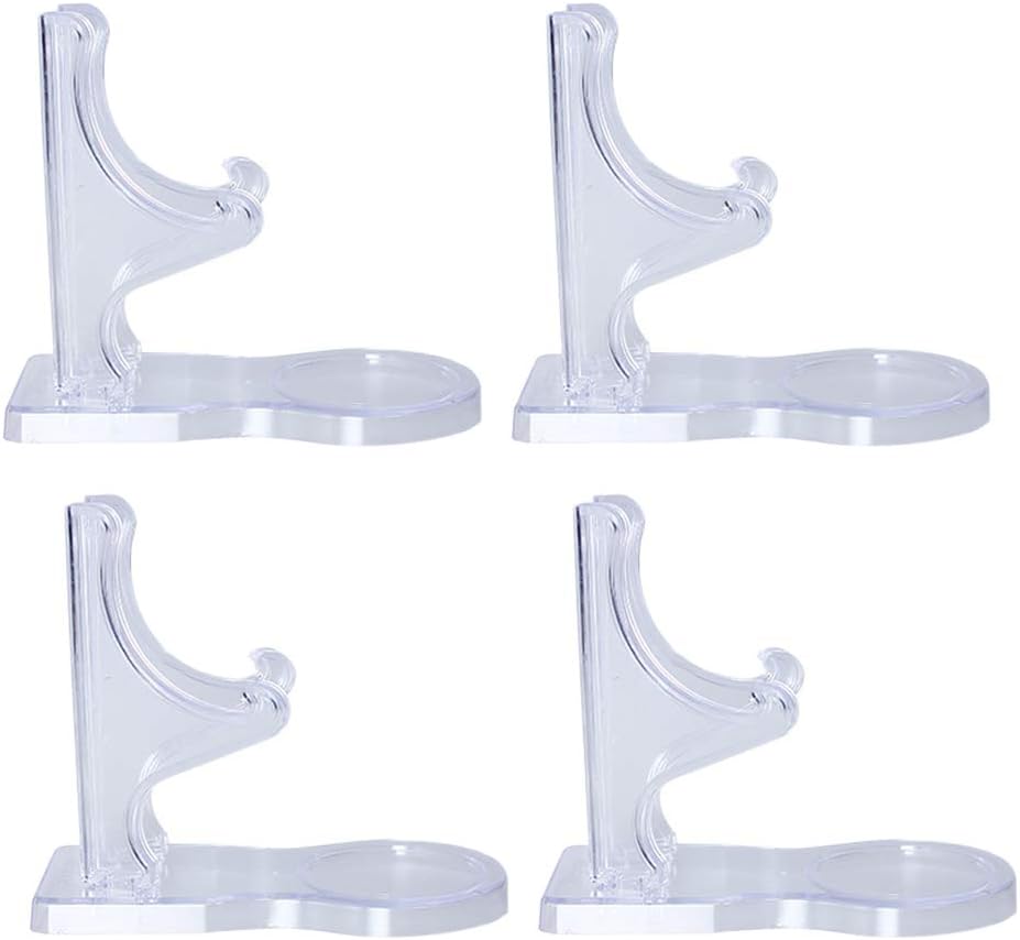 4 Packs Acrylic Display Stands China Tea Cup Holder High Feet | Display Saucer European Coffee Shelf Display Stand Holder