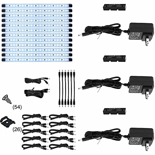 Inspired LED Under Counter Light Pro Series Triple Deluxe+ 12 Panels - 3 Power Supply kit - Pure White