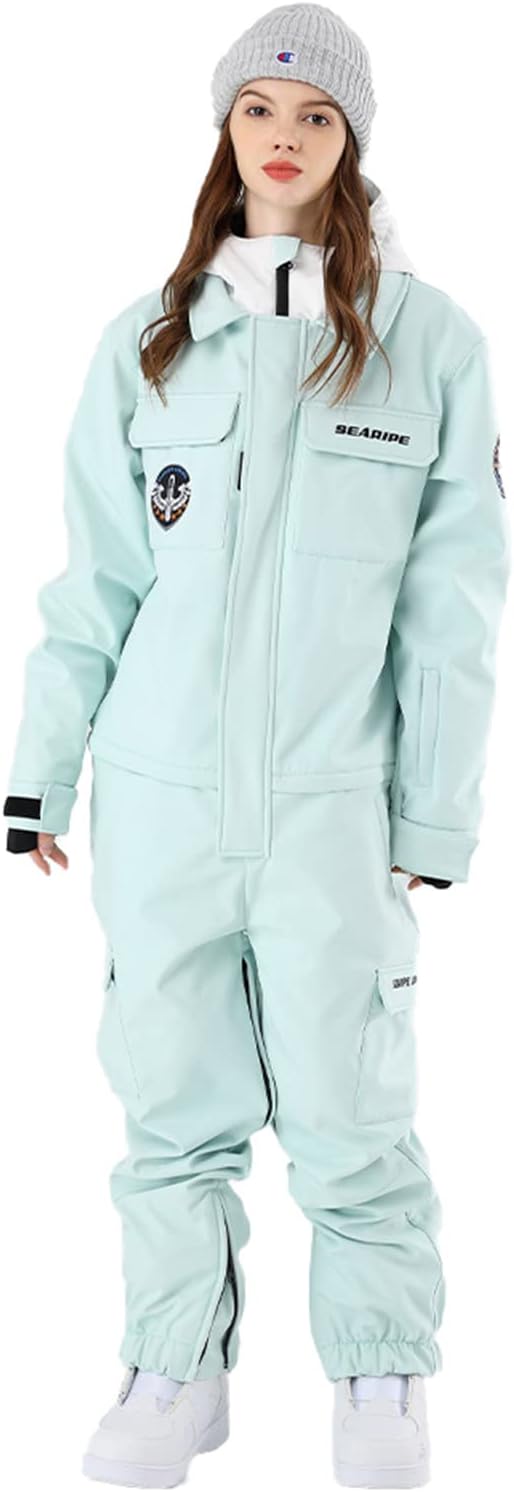 Women Men One Pieces Ski Suits Winter Warm Insulated Waterproof Ski Jumpsuit Coveralls Snowsuits for Snow Sports