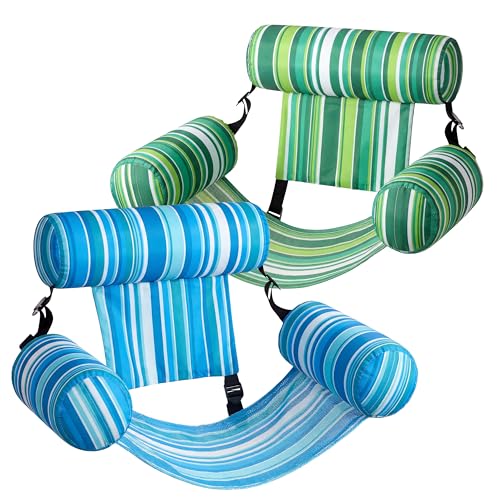 Sloosh Pool Floats Chairs Adult, 2 Packs Inflatable Pool Lounge Chairs,Blow up Hammock Pool Noodles...