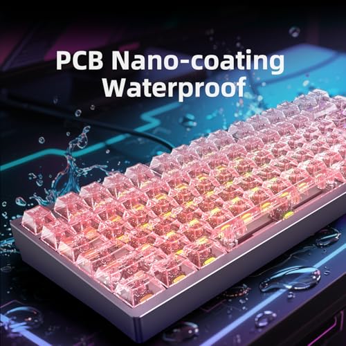 Image of IROK MG75MAX 81 Keys Wired Magnetic Switch Keyboard, 256KHZ Single Key Scan Rate, PCB Nano-Coating Waterproof, Hall Effect, 8KHZ /ARGB /CNC Aluminum Gaming Keyboard(Pink)