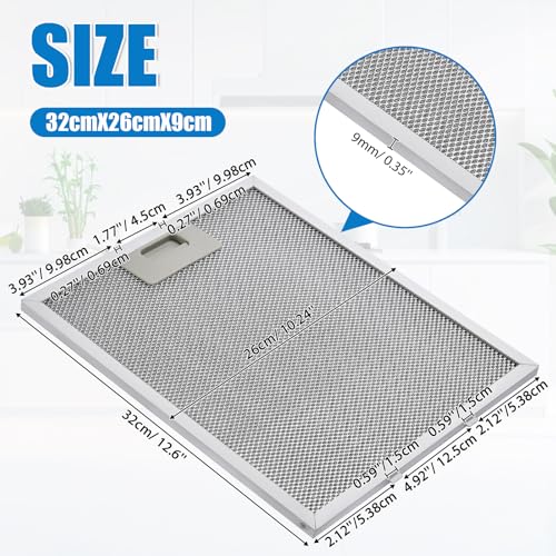 Set of 2 Metal Grease Filters 320x260mm for Cooker Hoods and Extractor Fans - 5-Layer Aluminium Replacement (Universal Fit) - Image 2