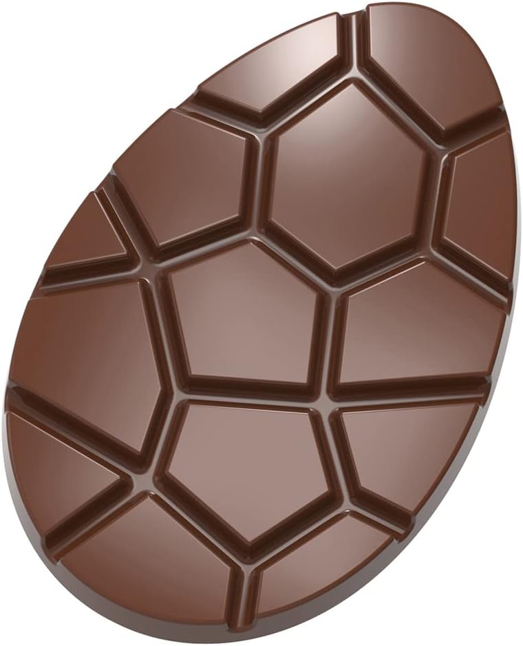 Chocolate World CW12028 Polycarbonate Candy Mold with 2 Easter-Egg-Tablet Cavities, Each 92mm x 140mm x 10mm High
