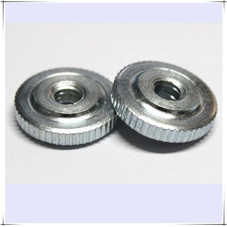 M3 M4 Zinc Plated Galvanized Steel Knurled Thumb Thin Nuts 200pcs/lot - (Size: M4)